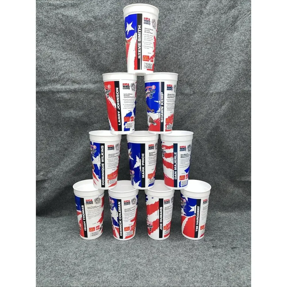1994 McDonalds Dream Team II USA Cups Lot 10 Kemp Johnson Wilkins Dumars Price